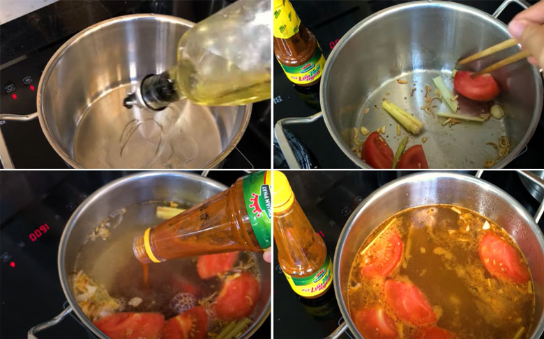 Cách nấu lẩu cá điêu hồng chua cay khi nấu nước lẩu