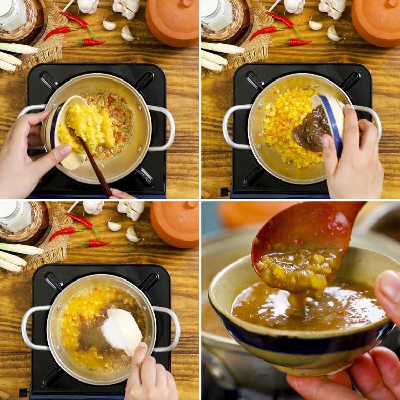 Cách làm lẩu bò nhúng mẻ khi pha nước chấm