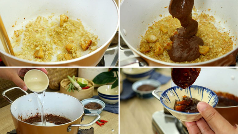 Cách nấu lẩu bò mắm ruốc đi nấu mắm ruốc