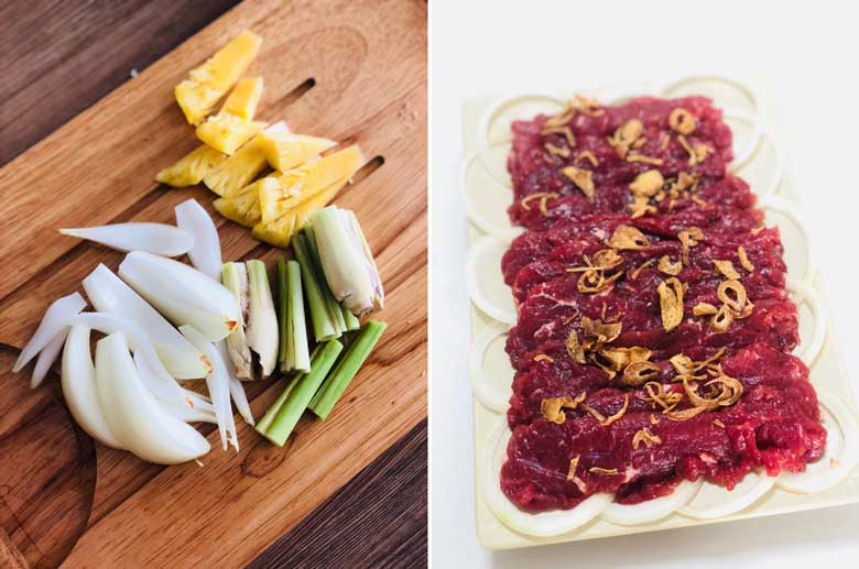 Cách làm lẩu bò nhúng dấm ngon đi sơ chế nguyên liệu