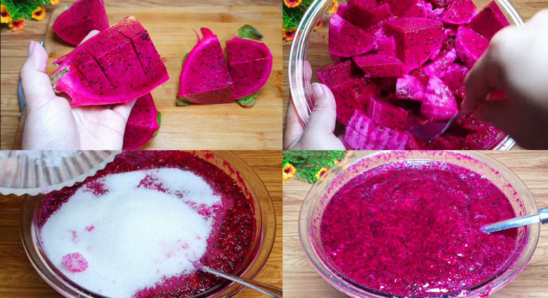 Cách làm mứt thanh long đỏ: Sơ chế thanh long