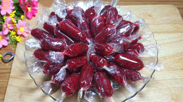 Cách làm mứt thanh long đỏ: Thành phẩm