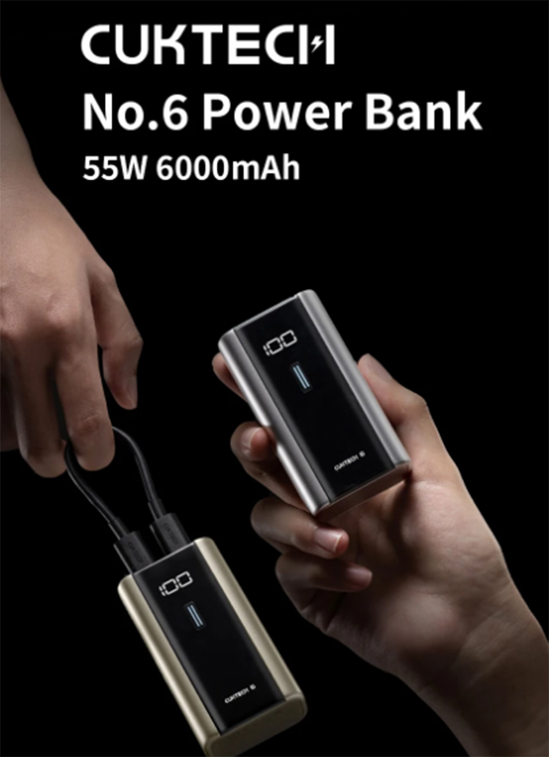 Thiết kế tinh tế - Sạc dự phòng Cuktech 55W 6000mAh CUKPB060GLSL PB060