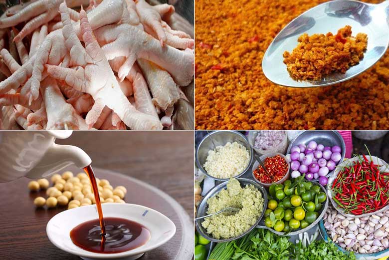 Cách làm chân gà nướng sa tế chuẩn bị nguyên liệu