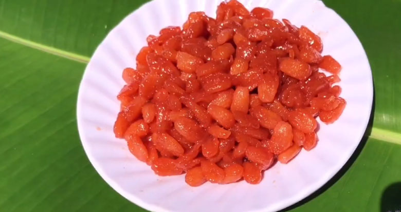 Cách làm mứt cau kiểng: Thành phẩm