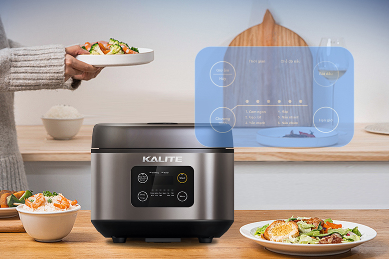 chức năng nấu-Nồi cơm điện Kalite 1.8 lít KL-620 Bạc