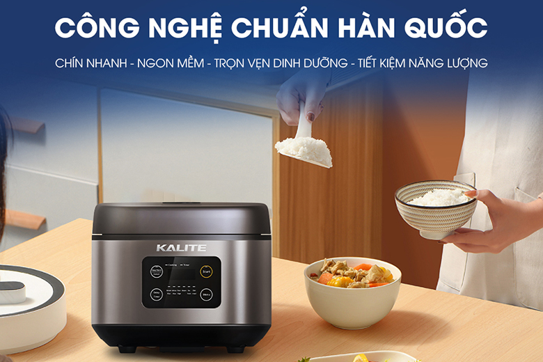 Công nghệ nấu-Nồi cơm điện Kalite 1.8 lít KL-620 Bạc