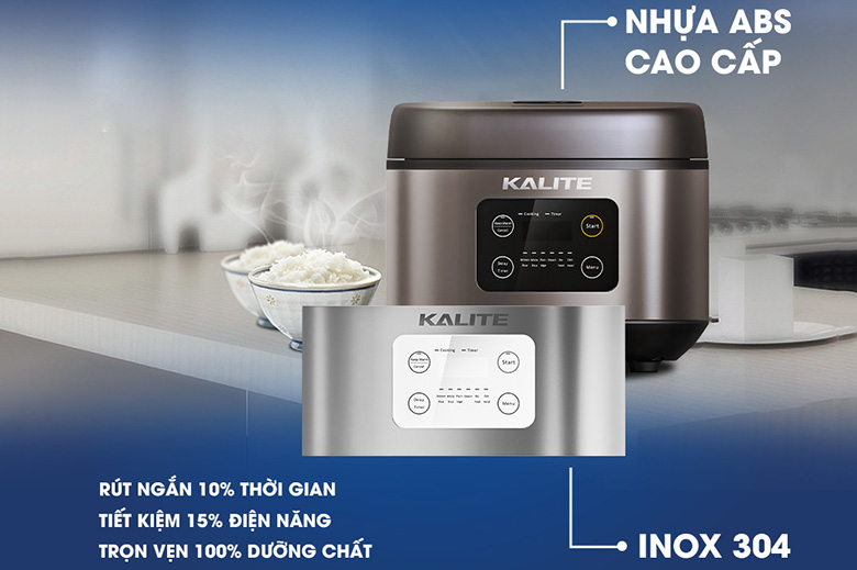 tiết kiệm điện-Nồi cơm điện Kalite 1.8 lít KL-620 Bạc