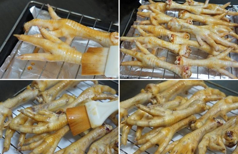 Cách làm chân gà nướng mật ong mang chân gà đi nướng