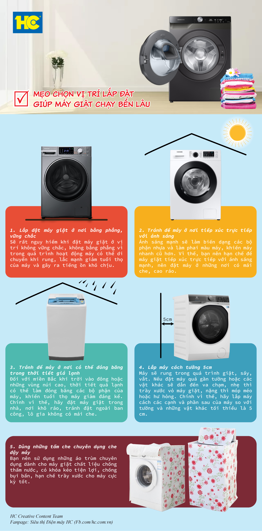 Mẹo chọn vị trí lắp đặt giúp máy giặt chạy bền lâu