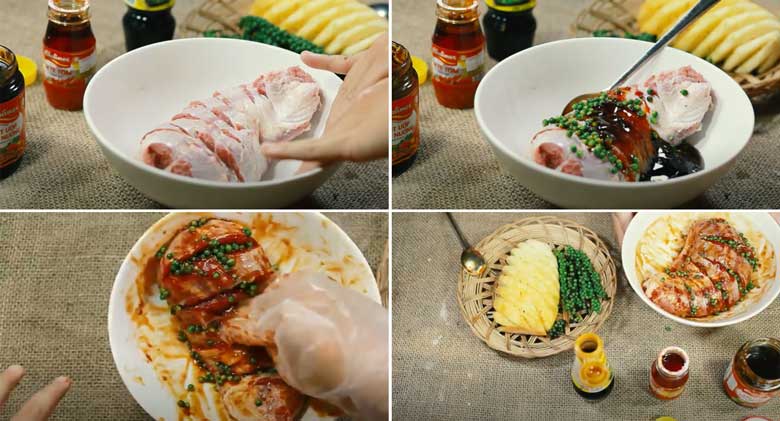 Cách làm bắp bò nướng cần ướp thịt bò