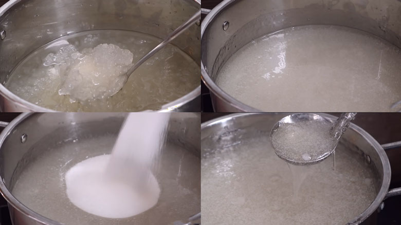 Cách làm mứt rau câu: Nấu rau câu