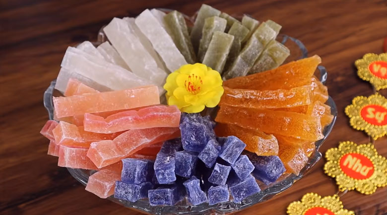 Cách làm mứt rau câu: Thành phẩm