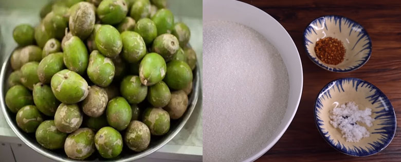 Cách làm mứt cóc cay: Nguyên liệu