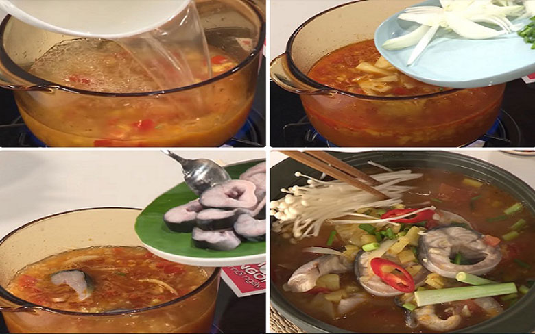 Cách nấu lẩu cá chình cần nấu nước lẩu cá chình