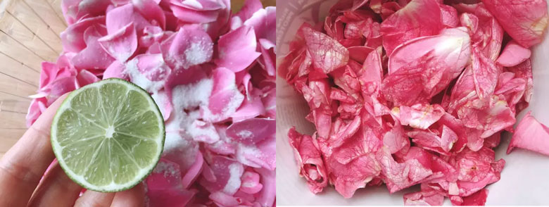 Cách làm mứt hoa hồng ướp thấm mật hương: Ướp đường