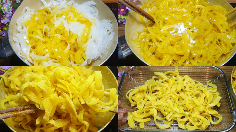 Cách làm mứt dừa màu vàng truyền thống: Sên mứt