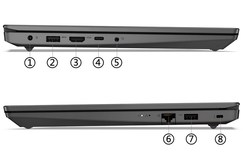 Laptop Lenovo V14 G4 IRU 83A000FQVN có đa dạng cổng kết nối