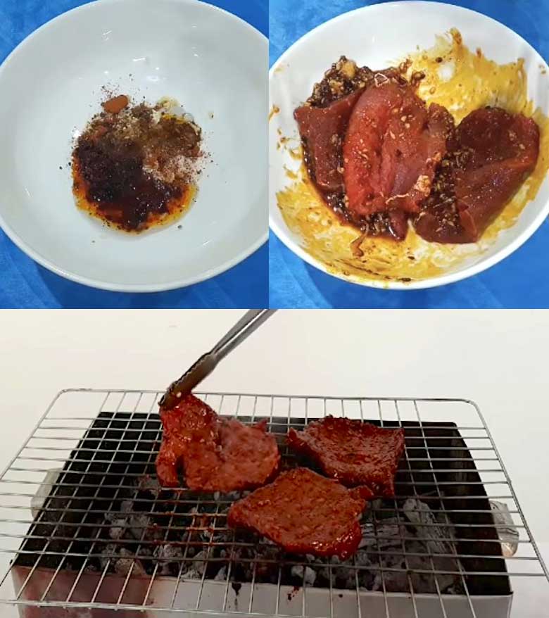 Cách làm bò nướng ngũ vị ướp và nướng thịt bò