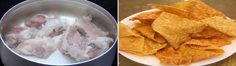 Cách làm món lẩu ếch măng cay cần ning xương ống và chiên váng đậu