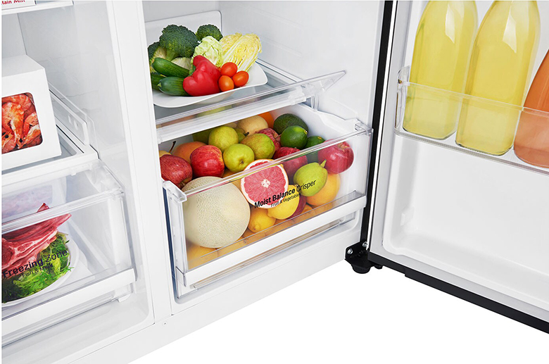 Tủ lạnh SBS LG Inverter 613 lít GR-B247WB - ngăn rau quả