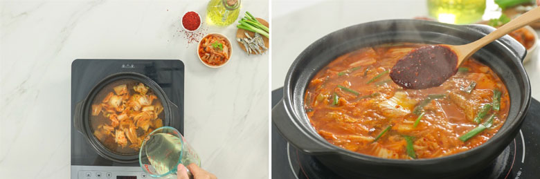 Cách làm lẩu bò kim chi nấu nước lẩu