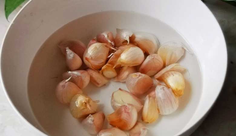 Cách bóc tỏi nhanh bằng nước ấm