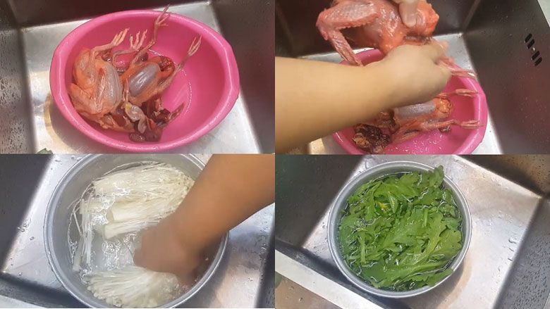 Cách làm lẩu cháo chim đi chế biến các nguyên liệu