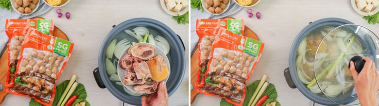 Cách nấu lẩu bò viên nấu nước xương đuôi bò