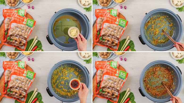 Cách nấu lẩu bò viên phi thơm gia vị