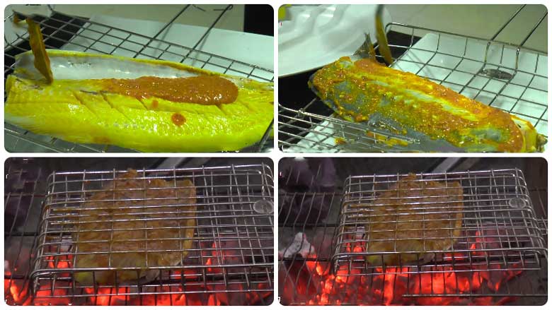 Cách làm cá tầm nướng muối ớt ướp cá tầm và nướng