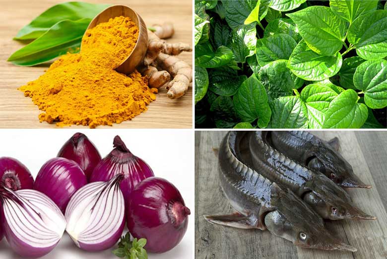 Cá tầm nướng lá lốt chuẩn bị nguyên liệu