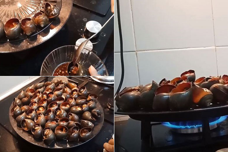 Cách làm ốc bươu nướng tiêu đen mang đi nướng và thưởng thức