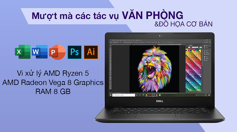 Hiệu năng mượt mà - Laptop Dell Vostro 3405 V4R53500U003W1