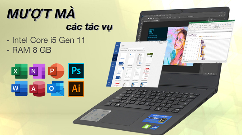 Hiệu năng mượt mà - Laptop Dell Vostro 14 3400 YX51W3 
