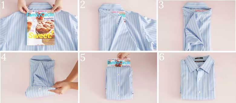 Cách gấp quần áo gọn nhất vào tủ: Cách gấp sơ mi
