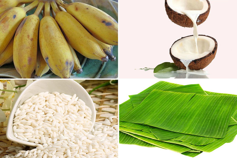 Cách làm chuối nướng nếp với các nguyên liệu