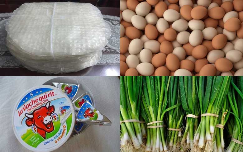 Cách làm bánh tráng nướng Đà Lạt cần các nguyên liệu