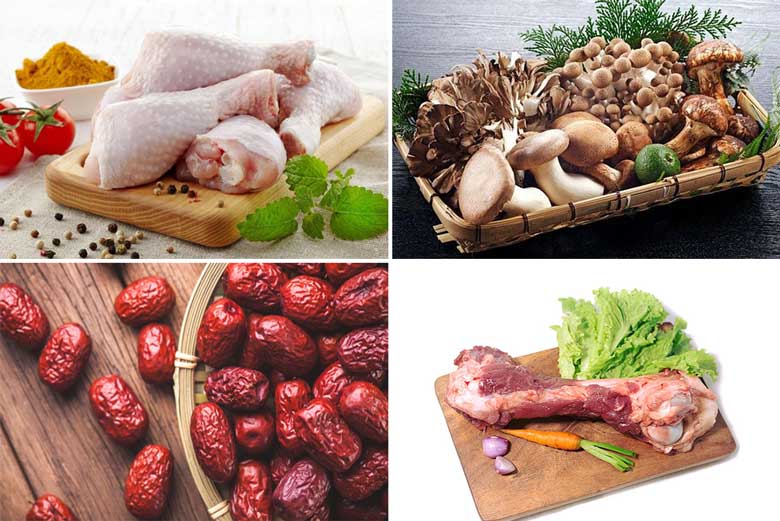 Cách làm lẩu gà nấm với các nguyên liệu