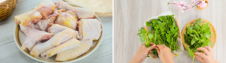 Cách làm lẩu gà lá é đà lạt sơ chế nguyên liệu