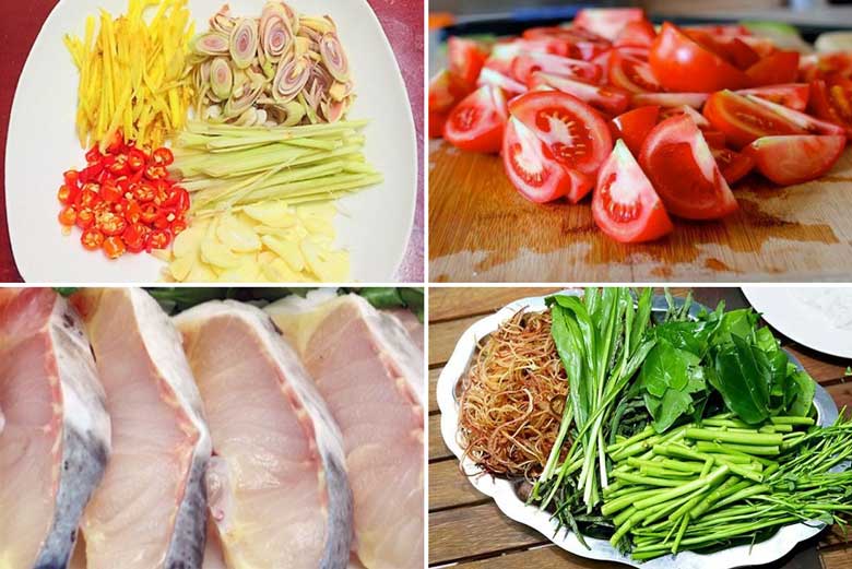 Cách làm lẩu cá tầm măng chua sơ chế nguyên liệu