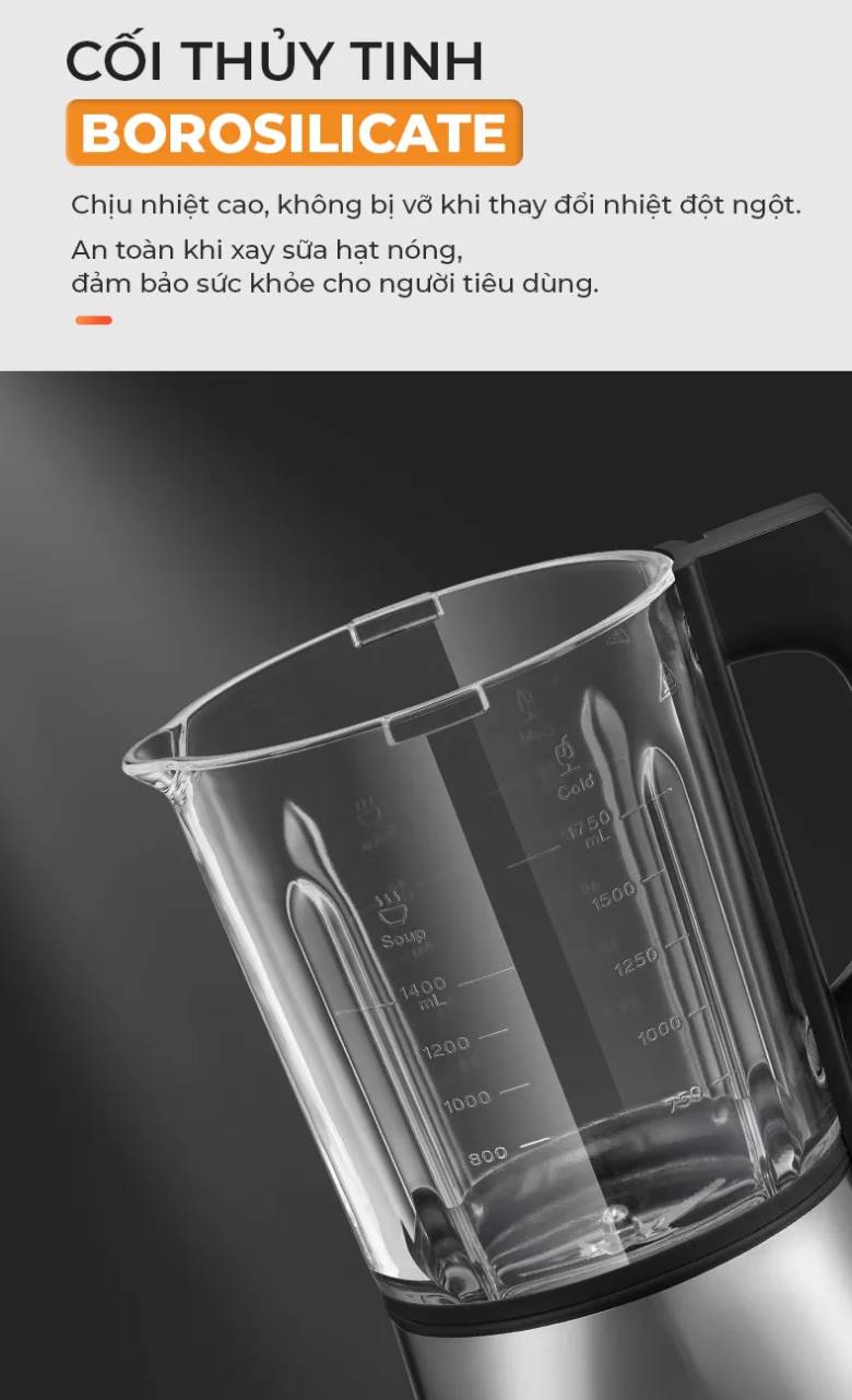 Máy xay sữa hạt Magic Eco AC-145 - Cối thủy tinh Borosilicate