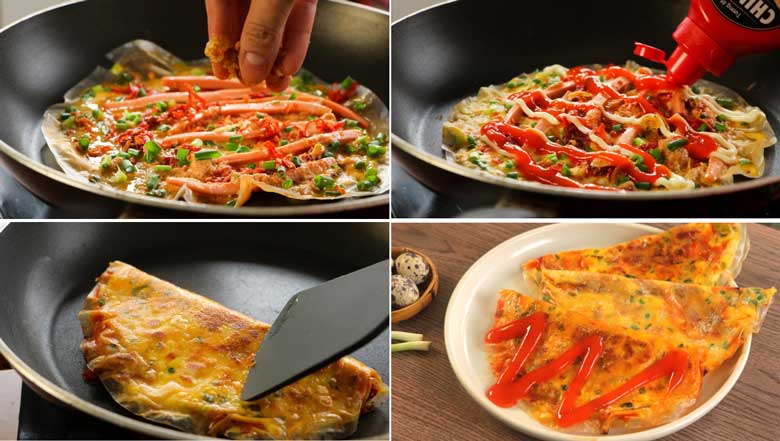 Cách làm bánh tráng nướng bằng chảo không dính thưởng thức