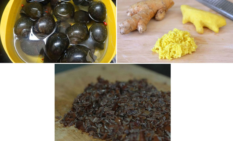 Cách làm chả ốc nướng lá lốt sơ chế nguyên liệu