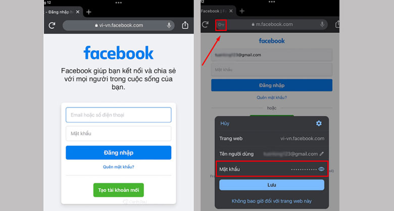 Cách lưu mật khẩu facebook trên điện thoại iPhone: Bước 2