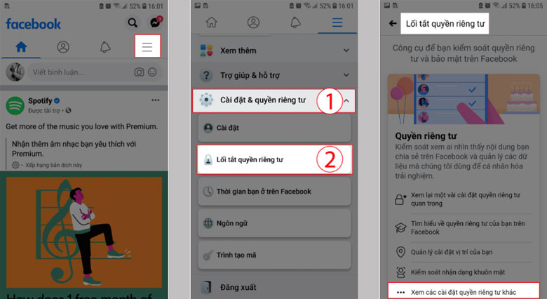 Ẩn bạn bè trên Facebook bằng điện thoại: Bước 1