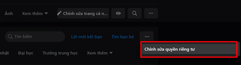 Ẩn bạn bè trên Facebook bằng máy tính: Bước 3