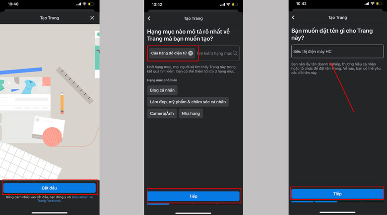 Cách tạo Fanpage trên Facebook bằng điện thoại: Bước 2
