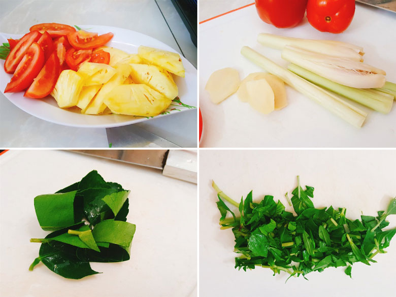 Cách làm lẩu cá hồi chua cay cần chế biến nguyên liệu