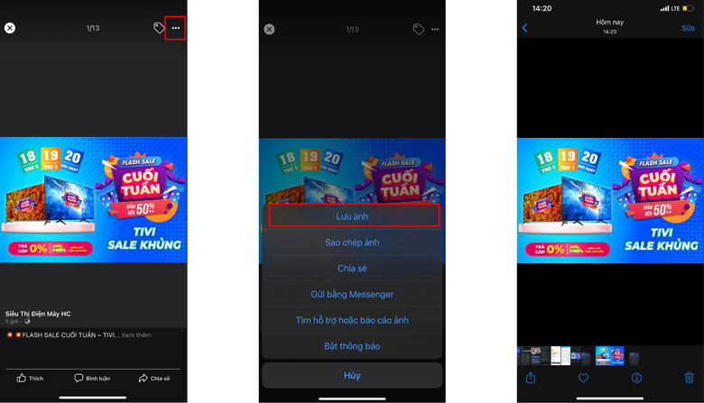 Cách tải ảnh từ Facebook về điện thoại iPhone